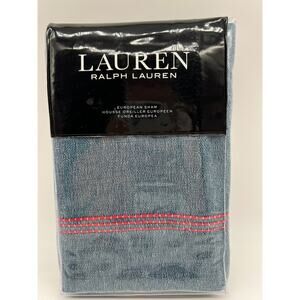 Lauren Ralph Lauren Maggie Indigo Blue Textured Euro Sham 1 Sham $135 NWT🛒
